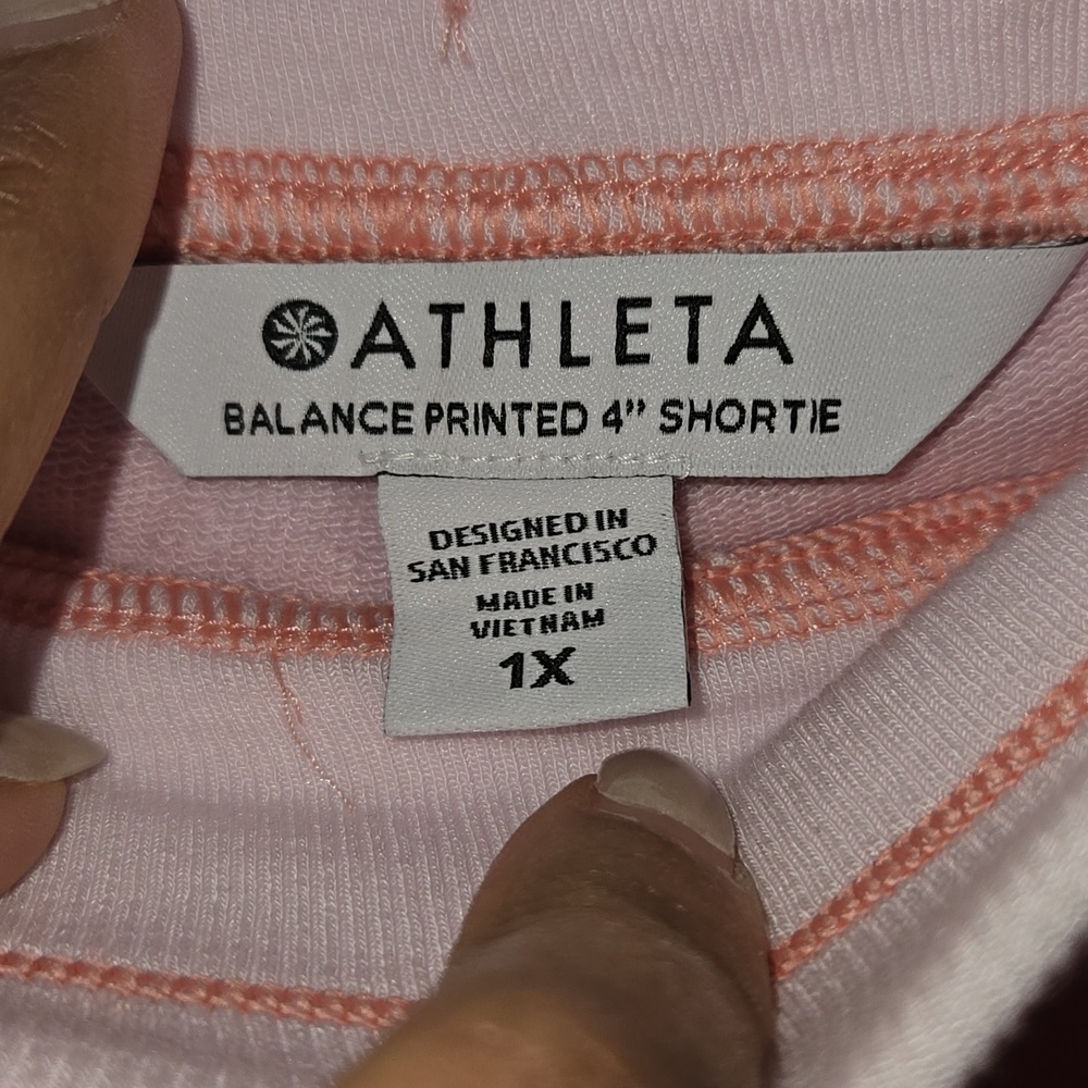 Athleta Balance Printed Shortie 4" Tie Dye Drawstring Waist Pocket Lightweight - Picture 7 of 10